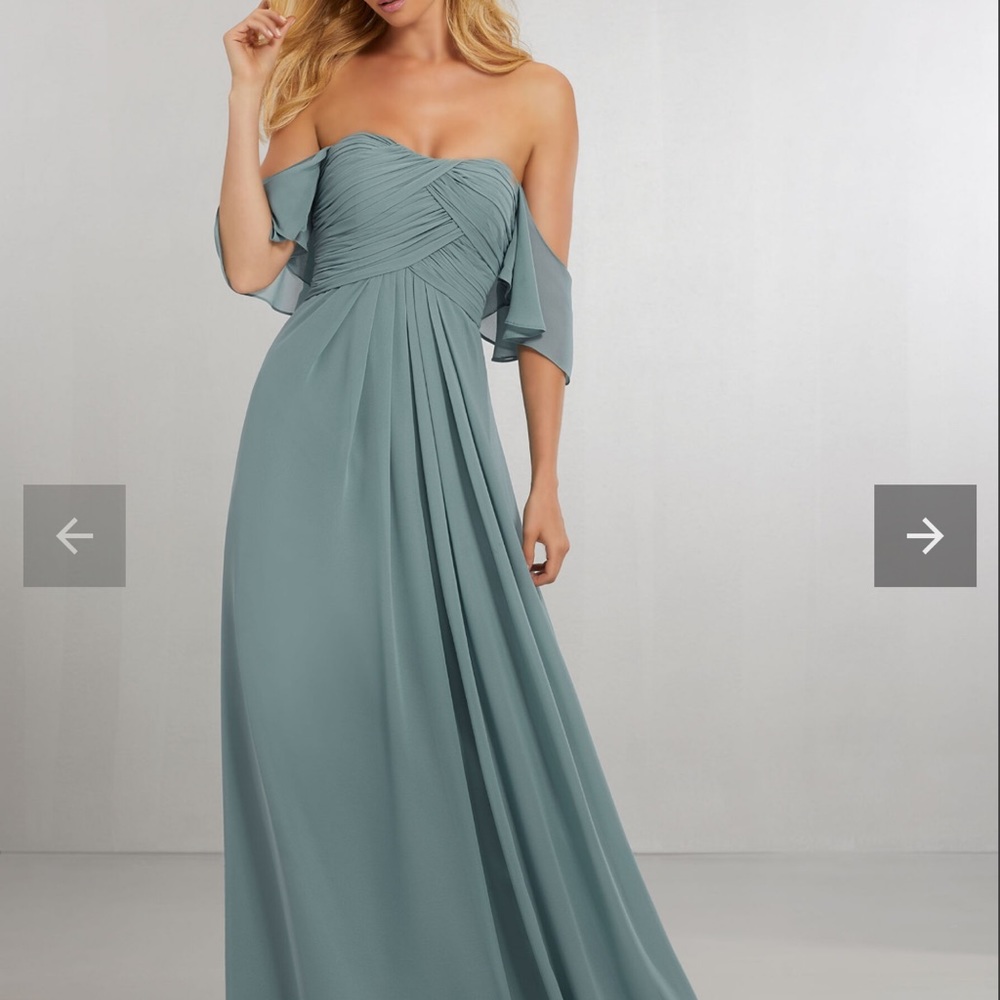Mori Lee 21571 off-the-shoulder Bridesmaid dress